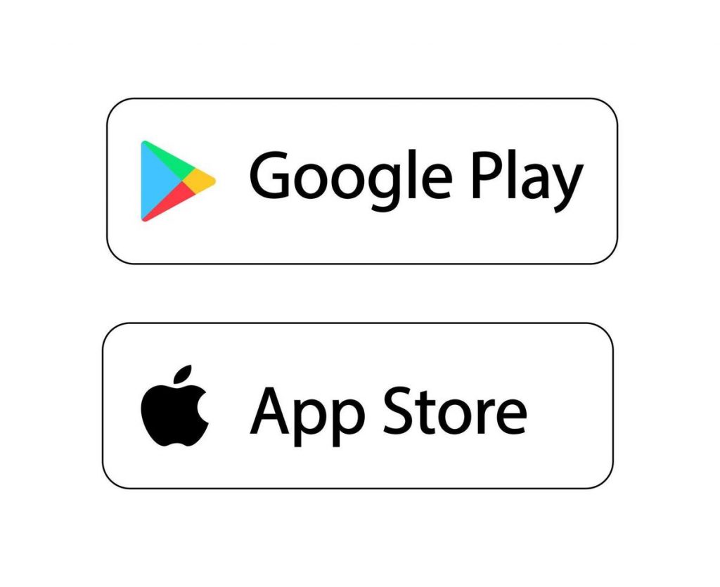Google Play, Apple Store logo, icon, button. 16290534 Vector Art at ...